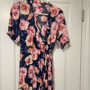 Floral Hi-Low Wrap Dress
